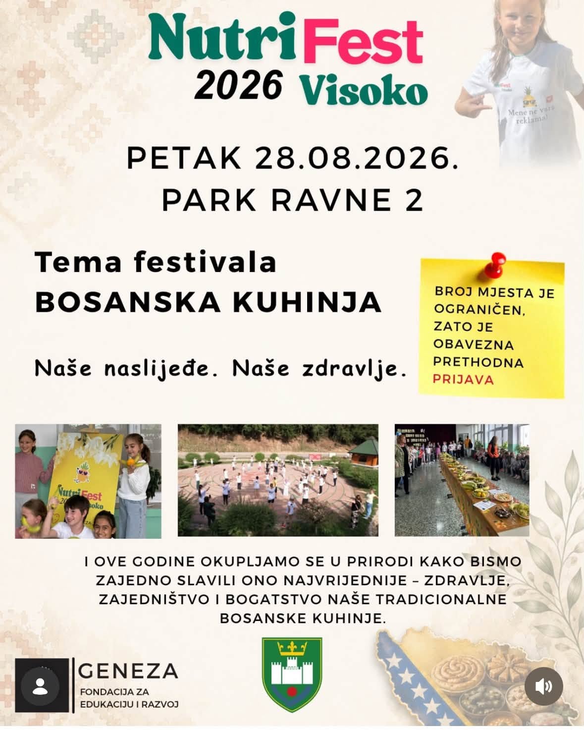 NutriFest 2026 Visoko s temom Bosanska kuhinja